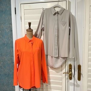 Athleta gray long sleeve tunic length shirt (orange is sold)